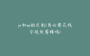pr和ae的区别(有必要花钱学视频剪辑吗) | ae插件合集