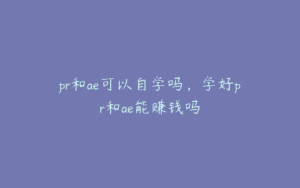 pr和ae可以自学吗，学好pr和ae能赚钱吗 | ae插件合集