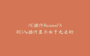 AE插件RevisionFXRE(Ae插件显示由于无法初始化) | ae插件合集