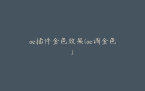 ae插件金色效果(ae调金色) | ae插件合集