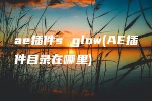 ae插件s glow(AE插件目录在哪里) | ae插件合集