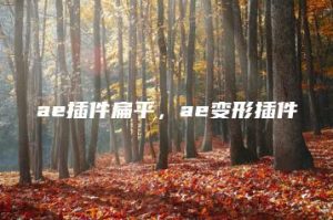 ae插件扁平，ae变形插件 | ae插件合集
