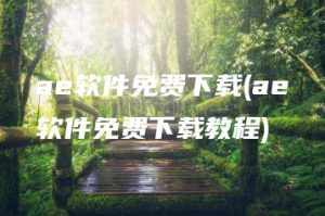 ae软件免费下载(ae软件免费下载教程) | ae插件合集
