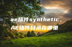 ae插件synthetic，AE插件目录在哪里 | ae插件合集