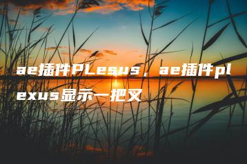 ae插件PLesus，ae插件plexus显示一把叉 | ae插件合集