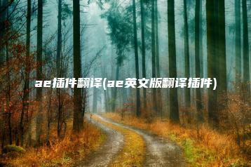 ae插件翻译(ae英文版翻译插件) | ae插件合集