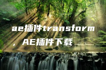 ae插件transform，AE插件下载 | ae插件合集
