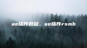 ae插件教程，ae插件rsmb | ae插件合集