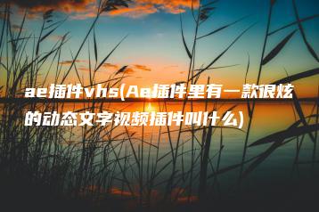 ae插件vhs(Ae插件里有一款很炫的动态文字视频插件叫什么) | ae插件合集