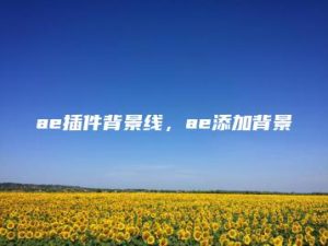 ae插件背景线，ae添加背景 | ae插件合集