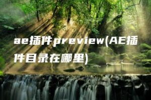 ae插件preview(AE插件目录在哪里) | ae插件合集