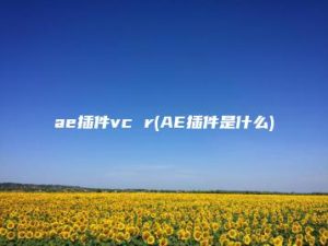 ae插件vc r(AE插件是什么) | ae插件合集