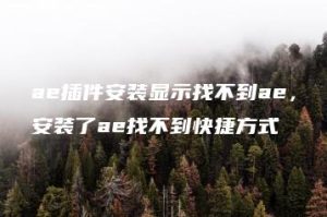 ae插件安装显示找不到ae，安装了ae找不到快捷方式 | ae插件合集