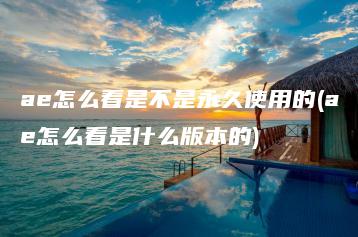 ae怎么看是不是永久使用的(ae怎么看是什么版本的) | ae插件合集