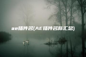 ae插件名(AE插件名称汇总) | ae插件合集