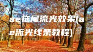 ae拖尾流光效果(ae流光线条教程) | ae插件合集