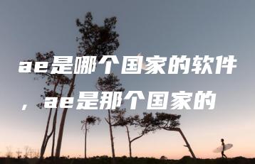 ae是哪个国家的软件，ae是那个国家的 | ae插件合集