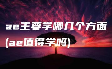 ae主要学哪几个方面(ae值得学吗) | ae插件合集