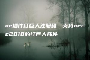 ae插件红巨人注册码，支持aecc2018的红巨人插件 | ae插件合集