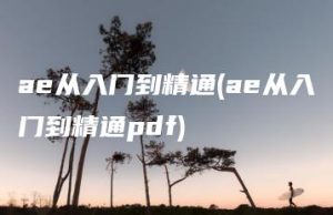 ae从入门到精通(ae从入门到精通pdf) | ae插件合集