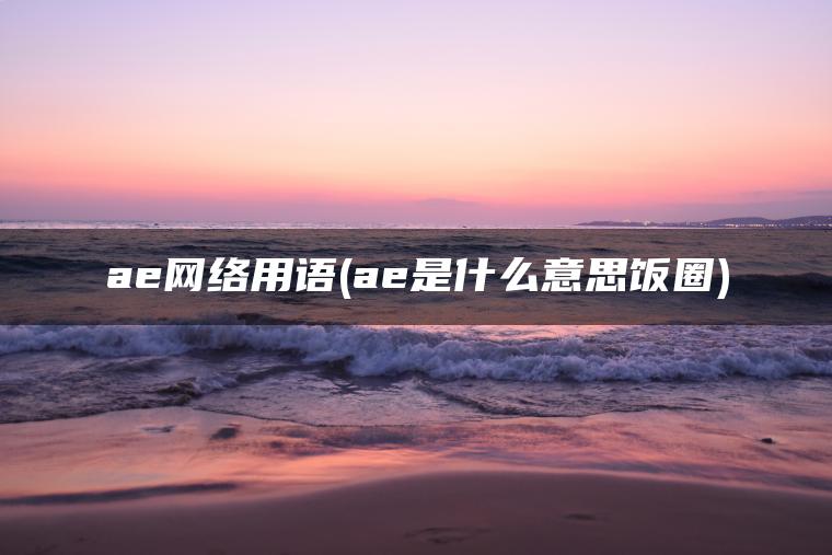 ae网络用语(ae是什么意思饭圈)