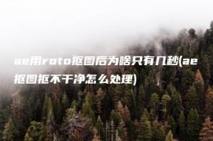 ae用roto抠图后为啥只有几秒(ae抠图抠不干净怎么处理) | ae插件合集