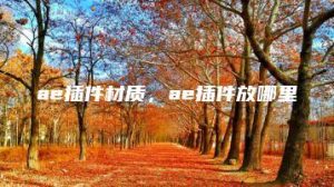 ae插件材质，ae插件放哪里 | ae插件合集