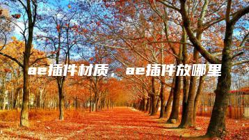 ae插件材质，ae插件放哪里 | ae插件合集