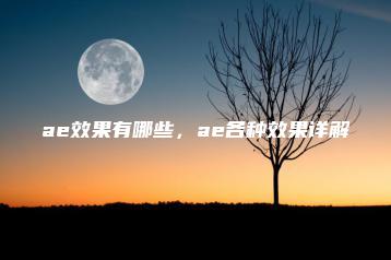 ae效果有哪些，ae各种效果详解 | ae插件合集
