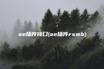 ae插件接口(ae插件rsmb) | ae插件合集