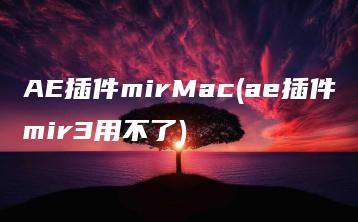 AE插件mirMac(ae插件mir3用不了) | ae插件合集