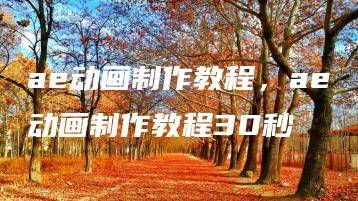 ae动画制作教程，ae动画制作教程30秒 | ae插件合集