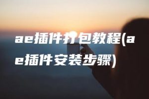 ae插件打包教程(ae插件安装步骤) | ae插件合集