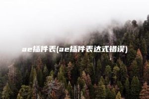 ae插件表(ae插件表达式错误) | ae插件合集