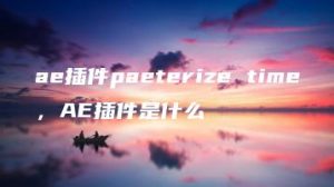 ae插件paeterize time，AE插件是什么 | ae插件合集