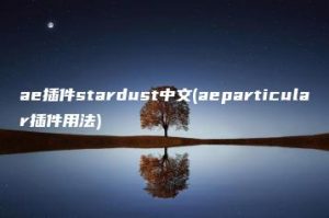 ae插件stardust中文(aeparticular插件用法) | ae插件合集