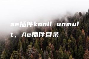 ae插件konll unmult，Ae插件目录 | ae插件合集