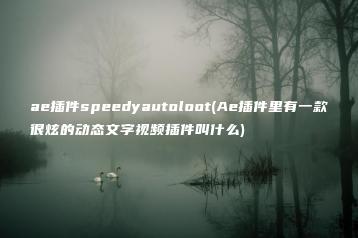 ae插件speedyautoloot(Ae插件里有一款很炫的动态文字视频插件叫什么) | ae插件合集