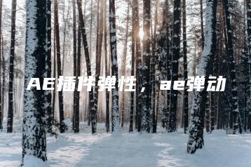 AE插件弹性，ae弹动 | ae插件合集