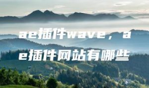 ae插件wave，ae插件网站有哪些 | ae插件合集