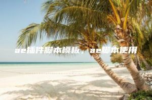 ae插件脚本模板，ae脚本使用 | ae插件合集