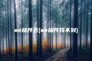 ae插件丢(ae插件找不到) | ae插件合集