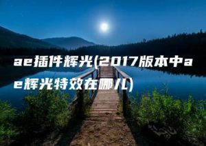 ae插件辉光(2017版本中ae辉光特效在哪儿) | ae插件合集