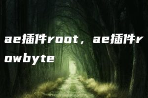 ae插件root，ae插件rowbyte | ae插件合集
