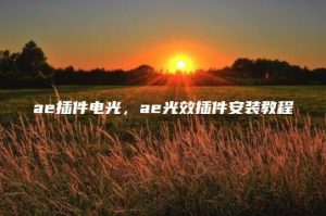 ae插件电光，ae光效插件安装教程 | ae插件合集