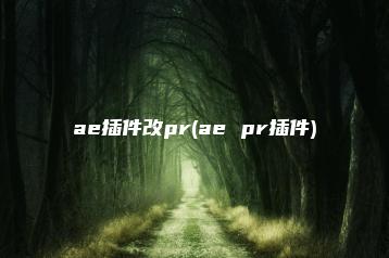 ae插件改pr(ae pr插件) | ae插件合集