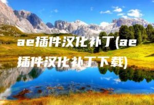 ae插件汉化补丁(ae插件汉化补丁下载) | ae插件合集