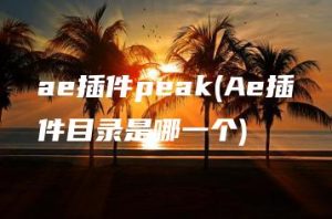 ae插件peak(Ae插件目录是哪一个) | ae插件合集