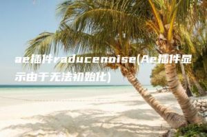 ae插件raducenoise(Ae插件显示由于无法初始化) | ae插件合集