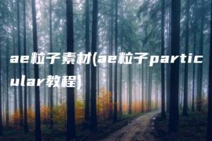 ae粒子素材(ae粒子particular教程) | ae插件合集